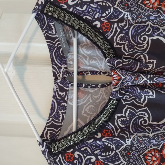 Market & Spruce Sleeveless shirt with beaded neckline, 3X - Picture 2 of 4